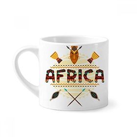 Dıythinker 170 ml Beyaz Afrika Süslü Metin Totem İşaretleri Mini Kahve Seramik Kupa