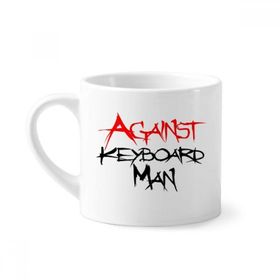Dıythinker 170 ml Beyaz Against Keyboard Man Mini Kahve Seramik Kupa