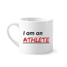Dıythinker 170 ml Beyaz Alıntı I Am An Athlete Kahve Seramik Kupa