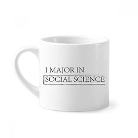 Dıythinker 170 ml Beyaz Alıntı I Major In Social Science Mini Kahve Seramik Kupa