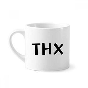 Dıythinker 170 ml Beyaz Alıntı Teşekkürler Mini Kahve Seramik Kupa