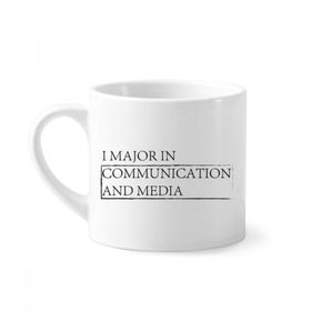 Dıythinker 170 ml Beyaz Alıntısı I Major In Communication and Media Mini Kahve Seramik Kupa