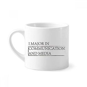 Dıythinker 170 ml Beyaz Alıntısı I Major In Communication and Media Mini Kahve Seramik Kupa