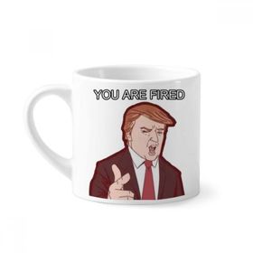 Dıythinker 170 ml Beyaz America American President Çizgi Film Resim Mini Kahve Seramik Kupa
