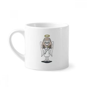 Dıythinker 170 ml Beyaz Angel Bastet Kanat Halo Yıldız Mini Kahve Seramik Kupa