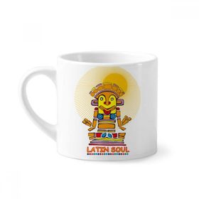 Dıythinker 170 ml Beyaz Antik Mısır Latin Ruh Heykeli Desenli Mini Kahve Seramik Kupa
