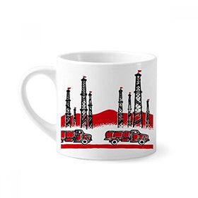 Dıythinker 170 ml Beyaz Araba Dağ Kulesi Çin Devrimi Mini Kahve Seramik Kupa