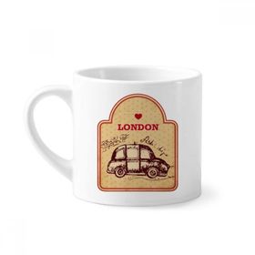 Dıythinker 170 ml Beyaz Araba İngiltere Londra Damgası Britanya Mini Kahve Seramik Kupa
