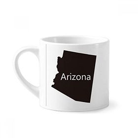 Dıythinker 170 ml Beyaz Arizona Amerika Birleşik Devletleri Haritası Mini Kahve Seramik Kupa