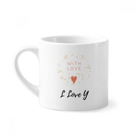 Dıythinker 170 ml Beyaz Aşk Çiçek Soyut Bitkiler Sanat Mini Kahve Seramik Kupa