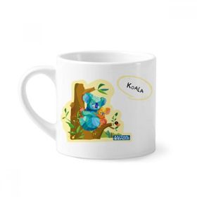 Dıythinker 170 ml Beyaz Avustralya Koala ve Okalipt Suluboya Mini Kahve Seramik Kupa