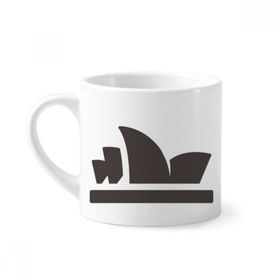 Dıythinker 170 ml Beyaz Avustralya Şehir Simgesi Sidney Opera Binası Mini Kahve Seramik Kupa