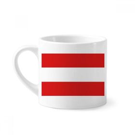 Dıythinker 170 ml Beyaz Avusturya Ulusal Bayrağı Avrupa Ülke Mini Kahve Seramik Kupa