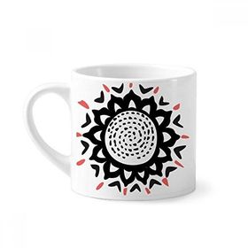 Dıythinker 170 ml Beyaz Ayçiçeği Silüeti Meksika Totems Kutlamak Mini Kahve Seramik Kupa