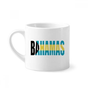 Dıythinker 170 ml Beyaz Bahamalar Ülke Bayrağı İsim Mini Kahve Seramik Kupa