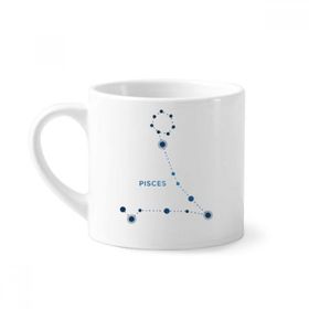 Dıythinker 170 ml Beyaz Balık Burcu Zodyak Mini Kahve Seramik Kupa