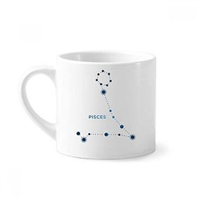 Dıythinker 170 ml Beyaz Balık Burcu Zodyak Mini Kahve Seramik Kupa