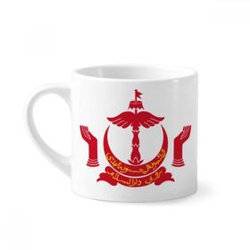 Dıythinker 170 ml Beyaz Bandar Serisi Begawan Brunei Ulusal Amblem Mini Kahve Seramik Kupa