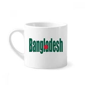 Dıythinker 170 ml Beyaz Bangladeş Ülke Bayrağı İsim Mini Kahve Seramik Kupa
