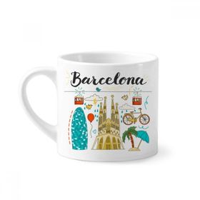 Dıythinker 170 ml Beyaz Barcelona İspanyol Sagrada Familia Mini Kahve Seramik Kupa