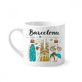 Dıythinker 170 ml Beyaz Barcelona İspanyol Sagrada Familia Mini Kahve Seramik Kupa
