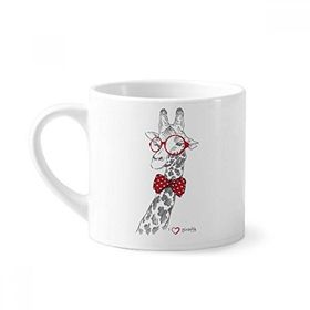 Dıythinker 170 ml Beyaz Bardakları Zürafa Yakışıklı Mini Kahve Seramik Kupa