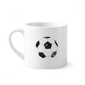 Dıythinker 170 ml Beyaz Basit Siyah Futbol Desenli Futbol Mini Kahve Seramik Kupa
