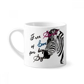Dıythinker 170 ml Beyaz Basit Zebra Resim Mektubu Hayvan Mini Kahve Seramik Kupa