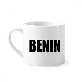 Dıythinker 170 ml Beyaz Benin Ülke Adı Siyah Mini Kahve Seramik Kupa