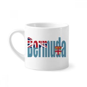 Dıythinker 170 ml Beyaz Bermuda Ülke Bayrağı İsim Mini Kahve Seramik Kupa