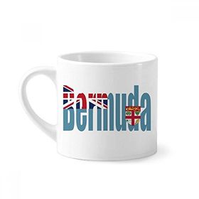 Dıythinker 170 ml Beyaz Bermuda Ülke Bayrağı İsim Mini Kahve Seramik Kupa