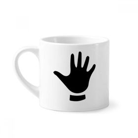 Dıythinker 170 ml Beyaz Beş Hareket Silüeti Desenli Mini Kahve Seramik Kupa