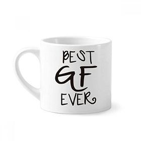 Dıythinker 170 ml Beyaz Best BF Ever Sevgililer Günü Aşk Mini Kahve Seramik Kupa