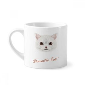 Dıythinker 170 ml Beyaz Beyaz Ev Kedi Evcil Hayvan Mini Kahve Seramik Kupa