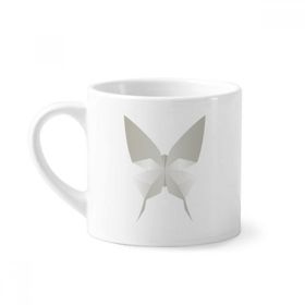 Dıythinker 170 ml Beyaz Beyaz Kelebek Origami Soyut Desenli Mini Kahve Seramik Kupa