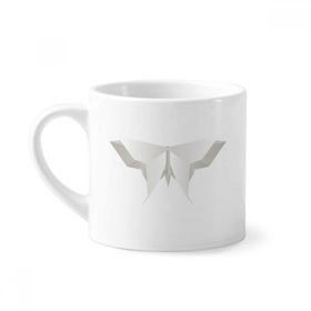 Dıythinker 170 ml Beyaz Beyaz Kelebek Origami Soyut Desenli Mini Kahve Seramik Kupa