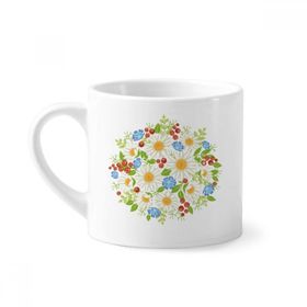 Dıythinker 170 ml Beyaz Beyaz Krizantem Yaprakları Meyve Çiçek Mini Kahve Seramik Kupa