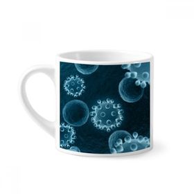 Dıythinker 170 ml Beyaz Bilim Mavi Hücre Desenli Yaratıcı Mini Kahve Seramik Kupa