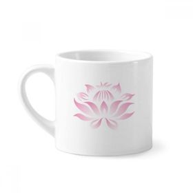 Dıythinker 170 ml Beyaz Bitki Çiçek Lotus Çiçeği Pembe Desenli Mini Kahve Seramik Kupa