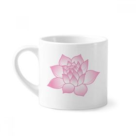 Dıythinker 170 ml Beyaz Bitki Çiçek Lotus Çiçeği Pembe Desenli Mini Kahve Seramik Kupa