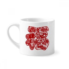 Dıythinker 170 ml Beyaz Blessing Kağıt Kesim Çiçek Kuş Balık Mini Kahve Seramik Kupa