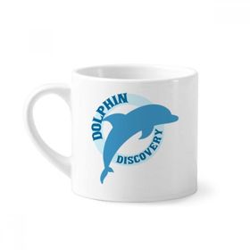 Dıythinker 170 ml Beyaz Blue Ocean Streamline Yunus Desenli Mini Kahve Seramik Kupa
