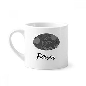 Dıythinker 170 ml Beyaz Botanik Soyut Bitkiler Sanat Desenli Mini Kahve Seramik Kupa