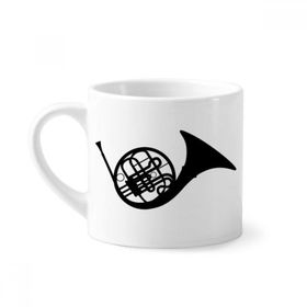 Dıythinker 170 ml Beyaz Boynuz Klasik Güzel Müzik Çılgın Mini Kahve Seramik Kupa
