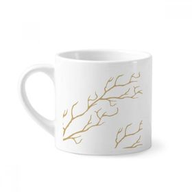 Dıythinker 170 ml Beyaz Branch Soyut Bitkiler Sanat Desenli Mini Kahve Seramik Kupa