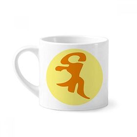 Dıythinker 170 ml Beyaz Budizm Din Sanskrit Bhai Desenli Mini Kahve Seramik Kupa