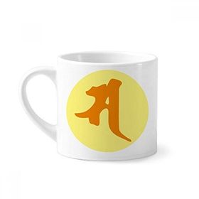 Dıythinker 170 ml Beyaz Budizm Din Sanskrit Sa Desenli Mini Kahve Seramik Kupa