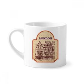Dıythinker 170 ml Beyaz Building Sketch UK London Stamp Mini Kahve Seramik Kupa