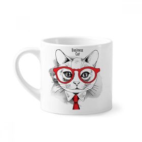 Dıythinker 170 ml Beyaz Bussiness Kedi Kafası Hayvan Hayvan Hayvan Sevgili Mini Kahve Seramik Kupa