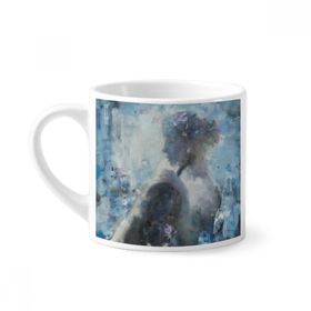 Dıythinker 170 ml Beyaz C Minor Nocturne XJJ Yağlı Boya Mini Kahve Seramik Kupa